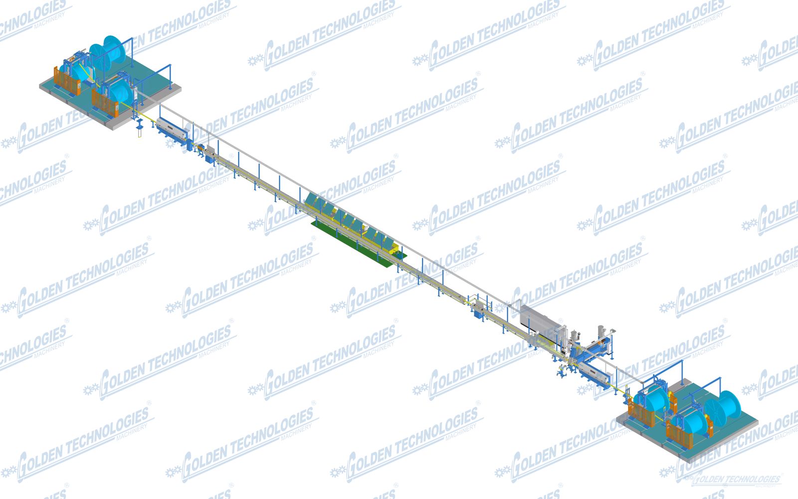 Medium and high-voltage cable sheathing extrusion line 150+80