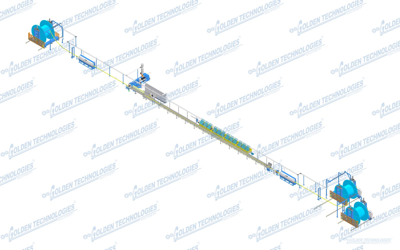 Medium and high-voltage cable sheathing extrusion line 180+90