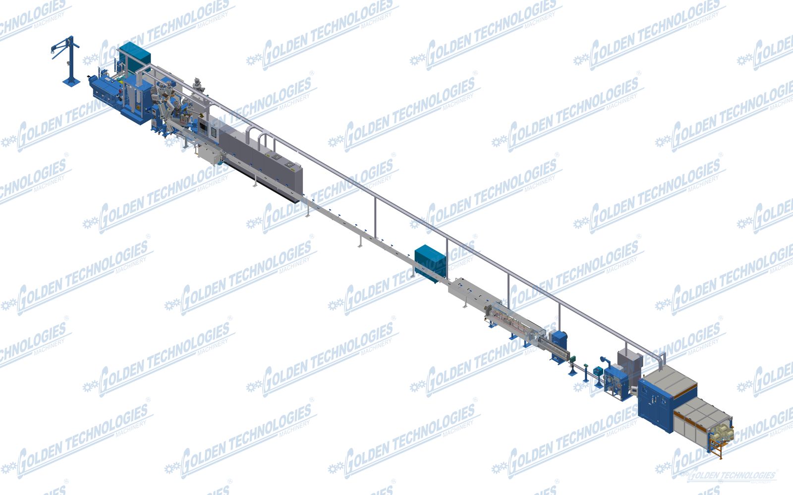Network cable insulation extrusion line 30+65+40 for CAT7 and CAT8